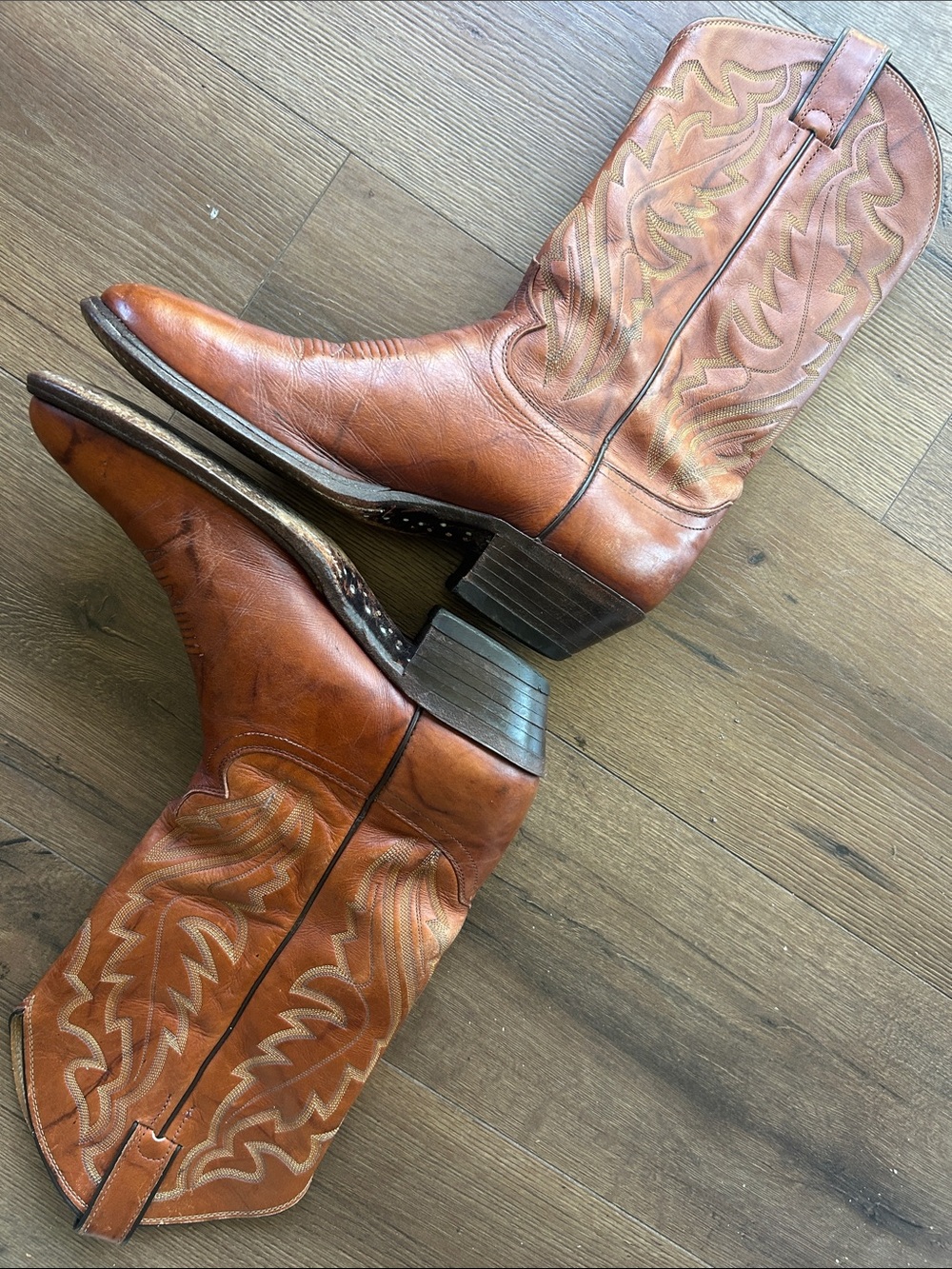 Justin Brown Leather Western Cowboy Boots !! 8.5 D